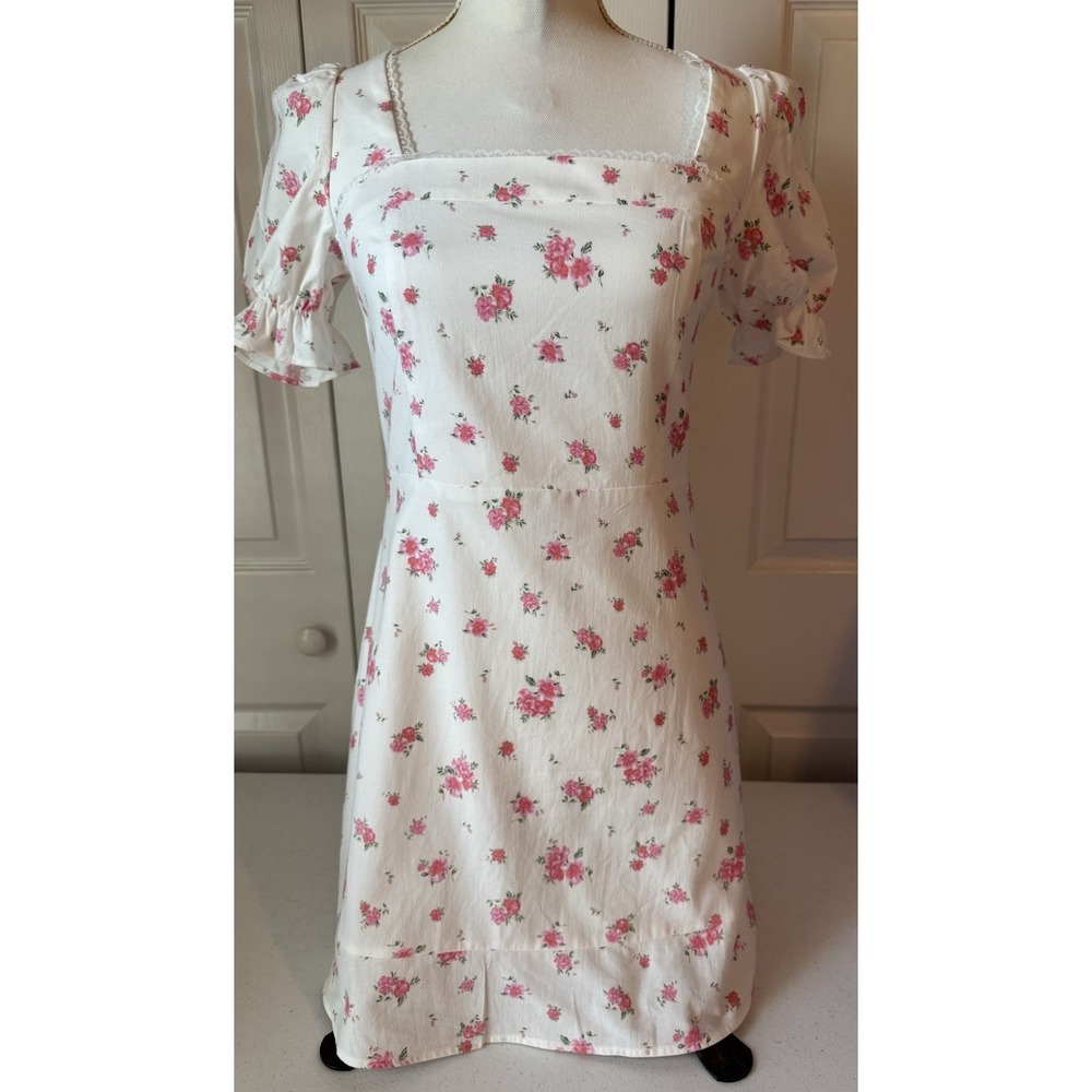 Women's Altar'd State Floral Dress Small Worn Once Summer Vibes Pink/white EUC